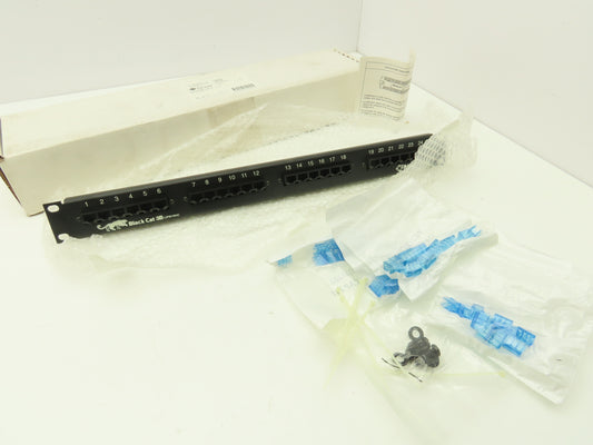 Black Box JPM100A Black Cat 3B Rack Mount Cat 3 Network Patch Panel 24 Port AT&T