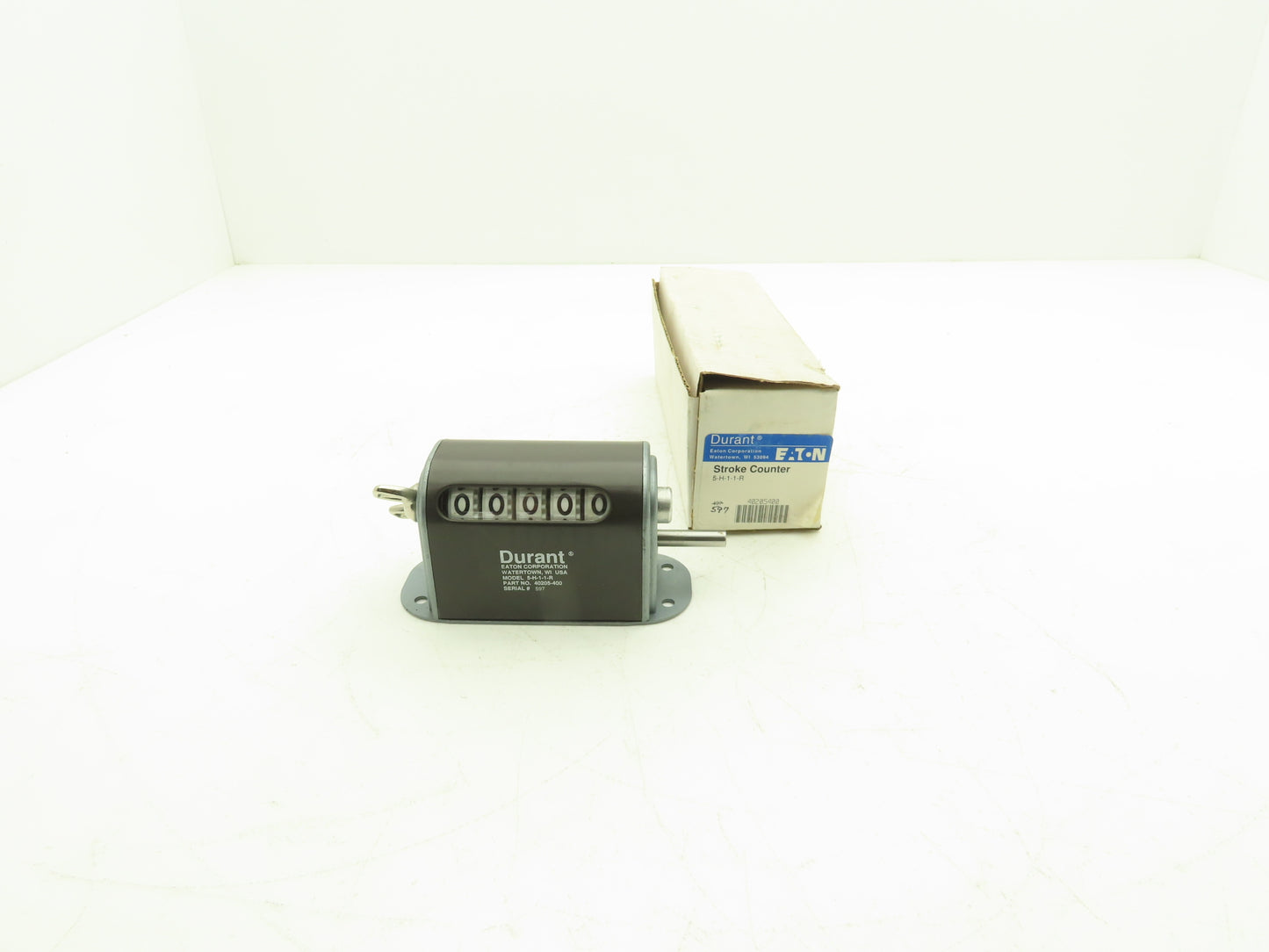 Eaton 5-H-1-1-R 5-Digit Mechanical Counter Stroke Totalizer  *Missing Lever Arm*
