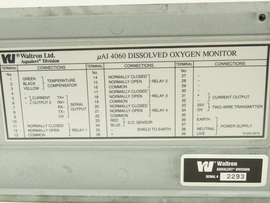 Waltron µAI 4060 Aqualert Dissolved Oxygen Water Monitor Alarm Control Panel