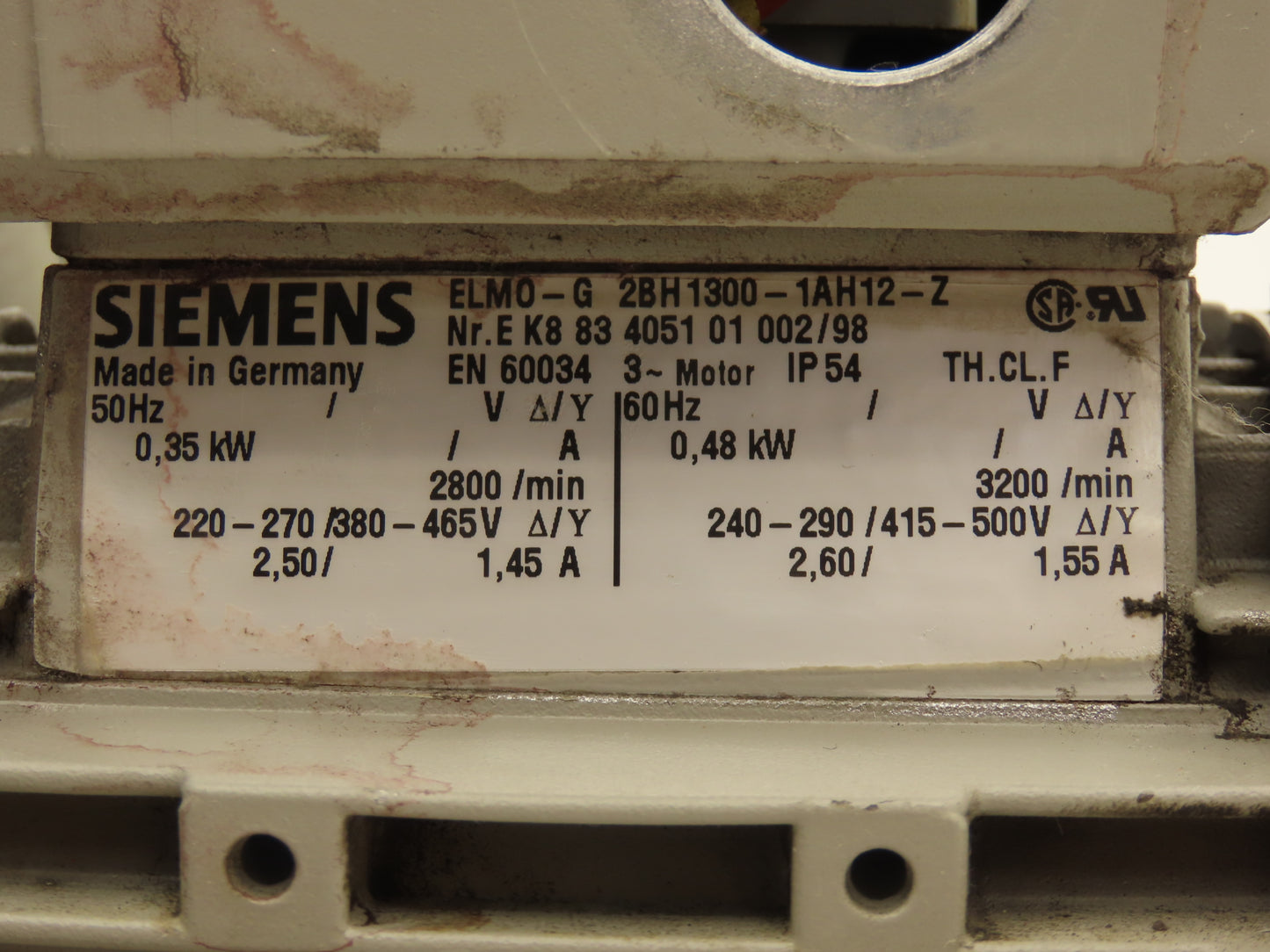 Siemens ELMO-G Regenerative Vacuum Blower 230/460V .48KW -149mbar 160mbar