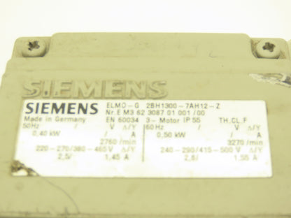 Siemens ELMO-G Regenerative Vacuum Blower 230/460V .5KW -150mbar 170mbar