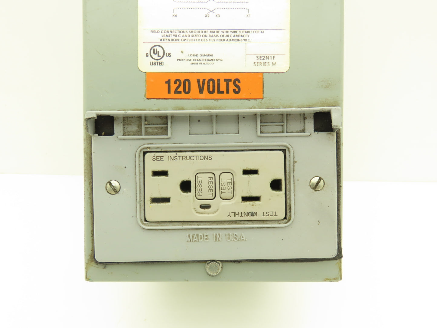 Federal Pacific Transformer 1KVA PRI 240/480V SEC 120/240V 1PH w/Receptacle