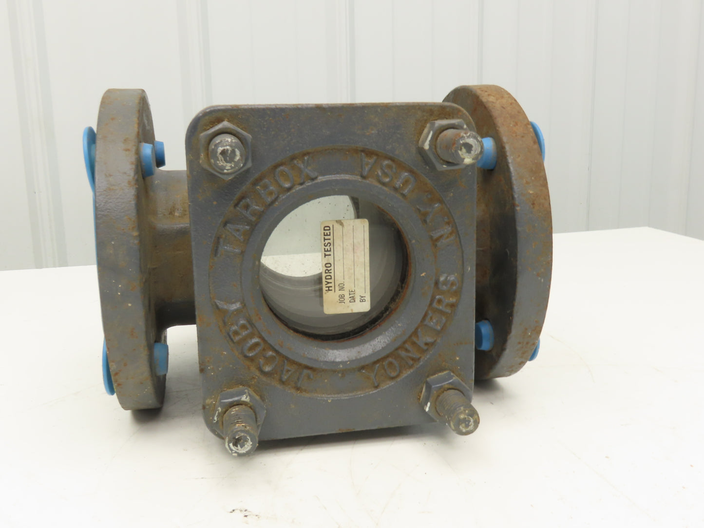 Jacoby Tarbox 910-3B Dual Sight Glass Flow Indicator Flap Check Valve 3" Flanged