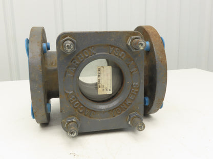 Jacoby Tarbox 910-3B Dual Sight Glass Flow Indicator Flap Check Valve 3" Flanged