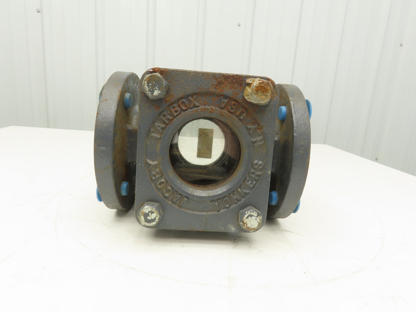 Jacoby Tarbox 910-3B Dual Sight Glass Flow Indicator Flap Check Valve 3" Flanged