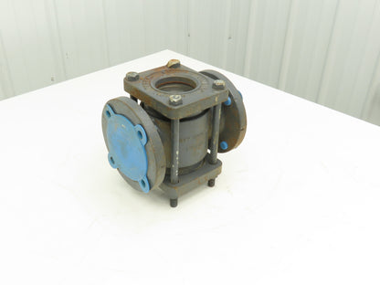 Jacoby Tarbox 910-3B Dual Sight Glass Flow Indicator Flap Check Valve 3" Flanged