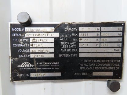 Linde AE18-03 Forklift Dual-Wheel & Motor Front Axle Assembly Off E18C-02