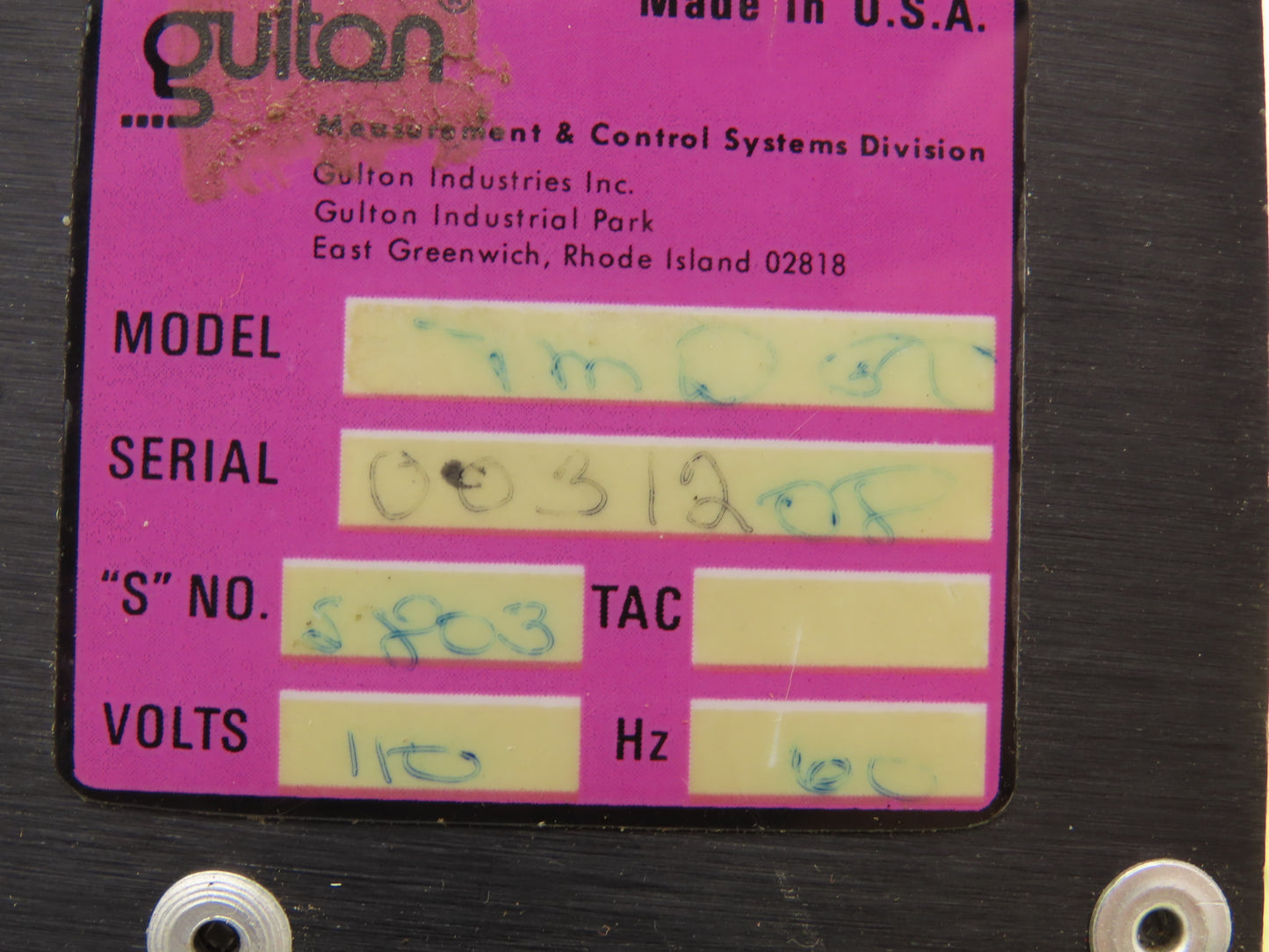 Gultan TMD50 Chart Recorder Motor and Drive Assembly
