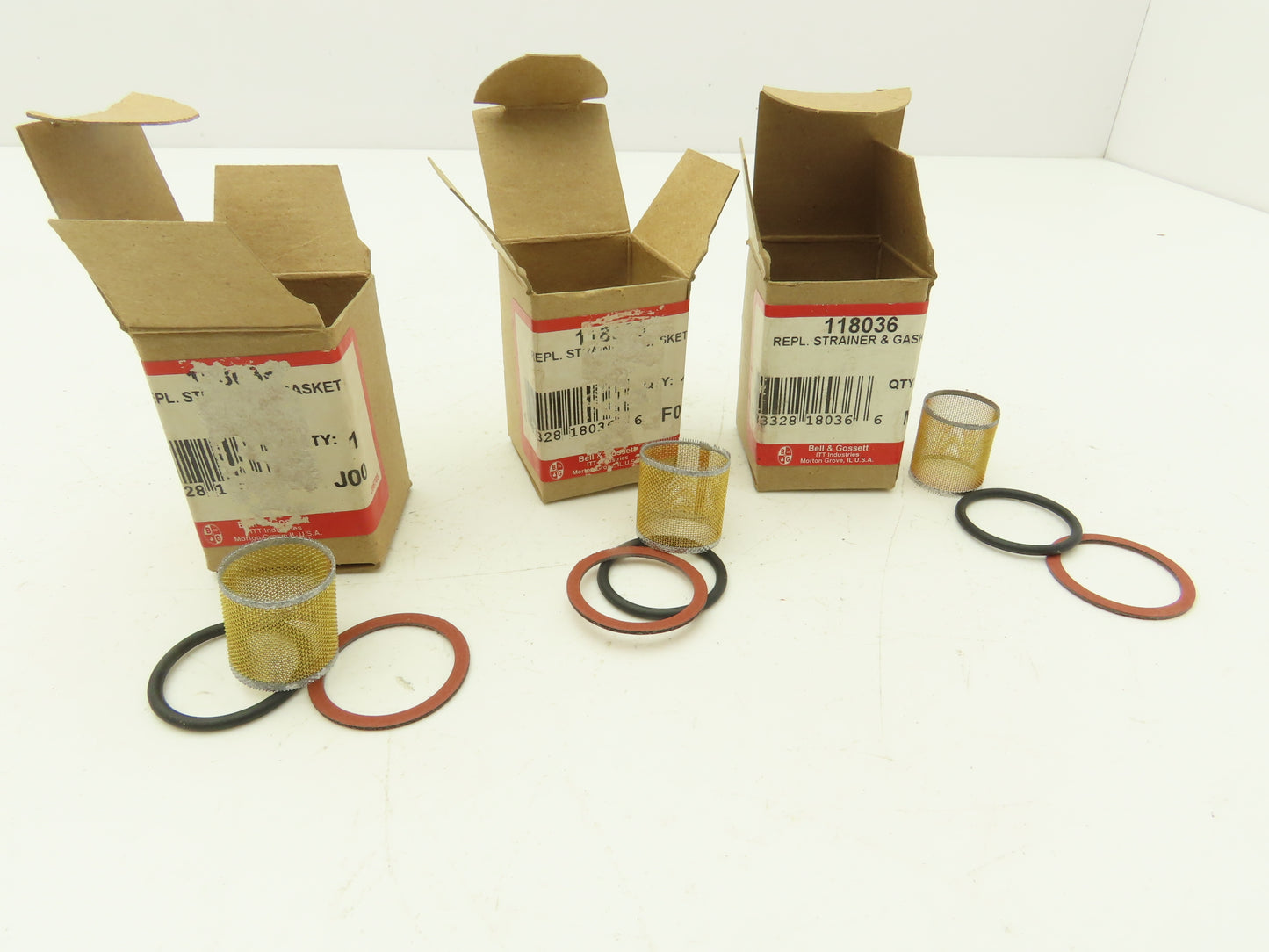 Bell & Gossett Strainer & Gasket Kit 118036 Strainer & Gasket Kit B-38  Lot of 3