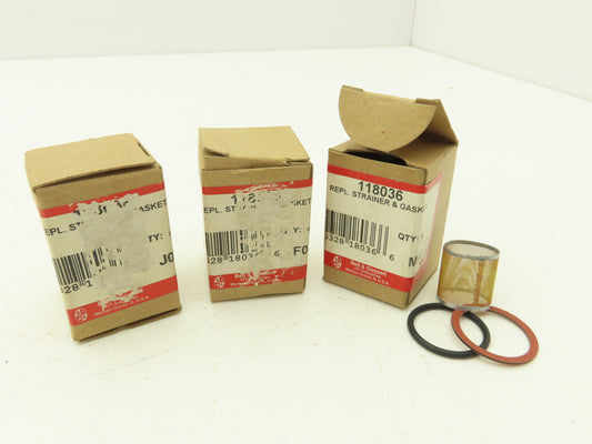 Bell & Gossett Strainer & Gasket Kit 118036 Strainer & Gasket Kit B-38  Lot of 3