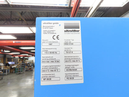 Ultrapac MSD 0144 Desiccant Air Dryer 85 CFM Heatless Regenerative 120V