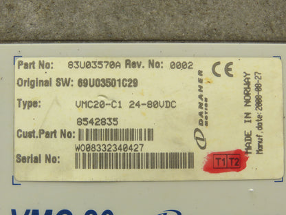 Danaher 83U03570A VMC 20 Vehicle Master Controller Rev 0002 Off E60Z-33 Forklift