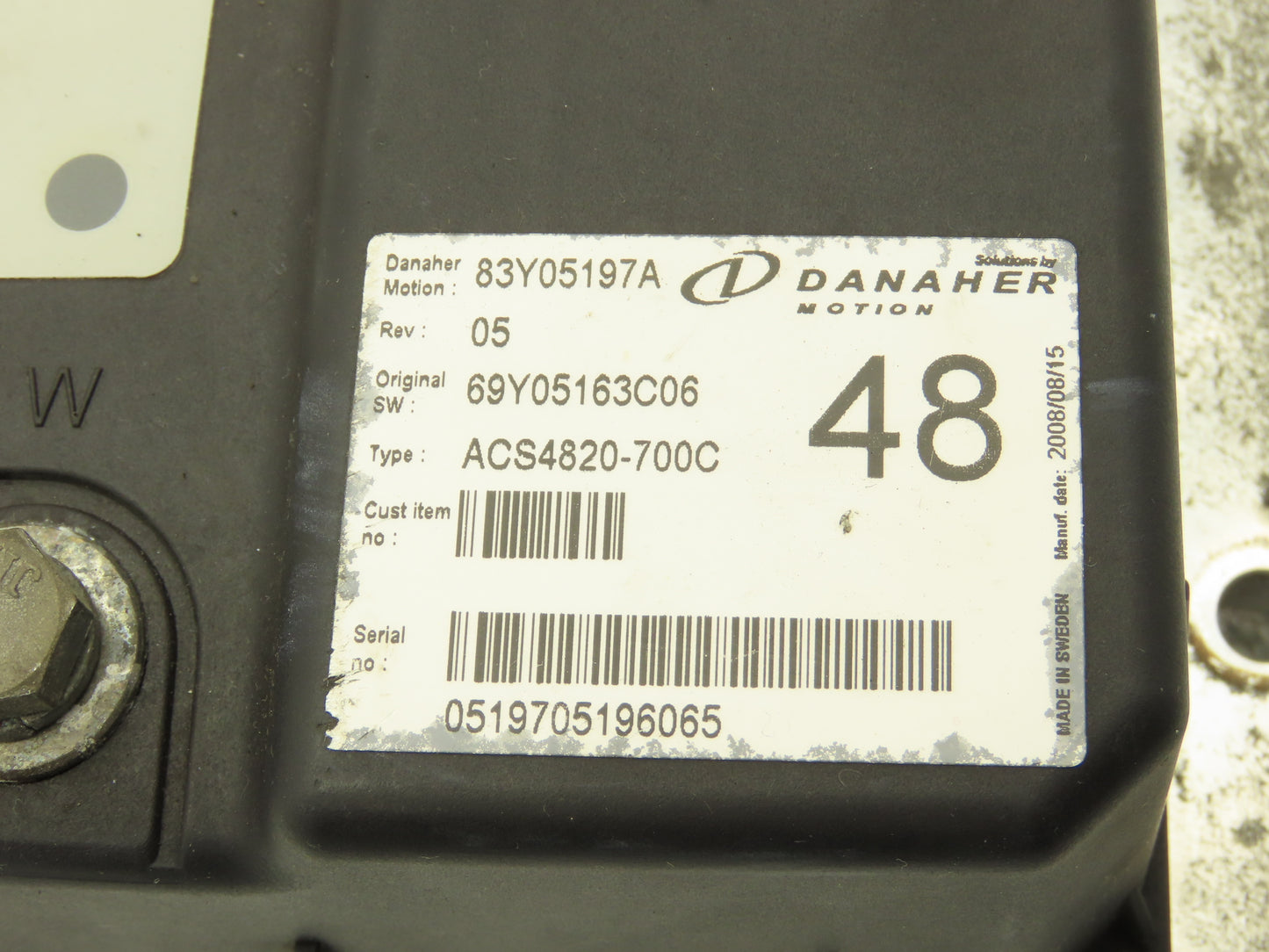Danaher ACS4820-700C AC SuperDrive Forklift Motor Controller 48V Off E60Z-33