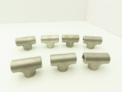 AFI Flowline 1" Butt Weld Tee SCH 40 316L Stainless Steel  Lot of 7