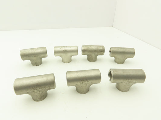 AFI Flowline 1" Butt Weld Tee SCH 40 316L Stainless Steel  Lot of 7