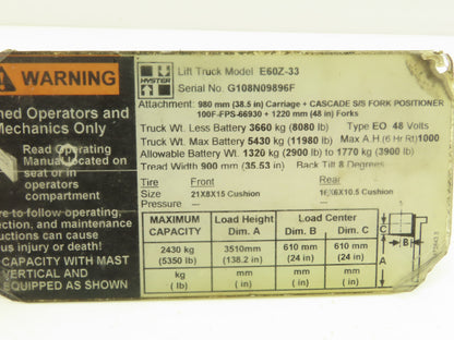 Sevcon 622/11098 Power Converter 36/48VDC To 12VDC Off Hyster E60Z-33 Forklift