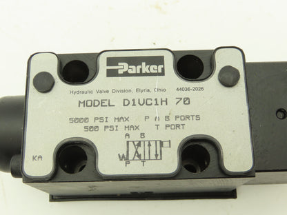 Parker D1VC1H 70 Directional Control Valve 2-Position Cam Roller 5000 PSI