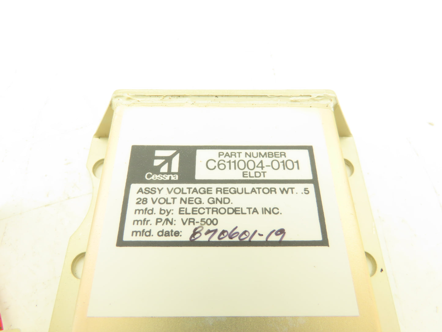 Electrodelta C611004-0101 Cessna Voltage Regulator Assembly 28 Volt