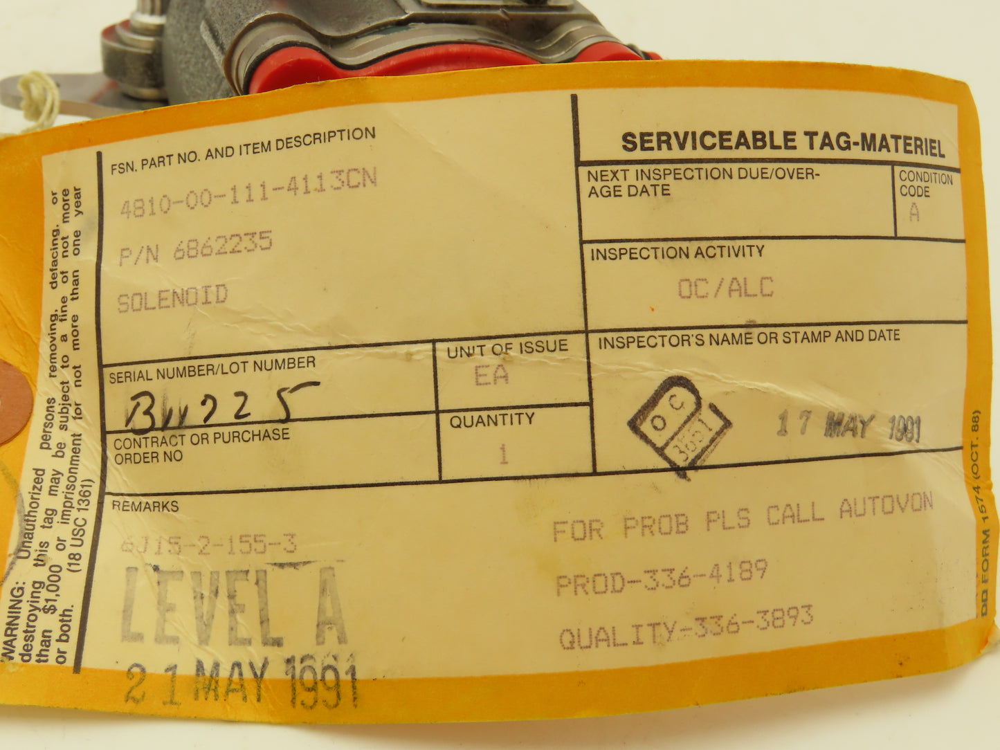 Lucas CSV400 Allison DC Solenoid Valve 6862235F