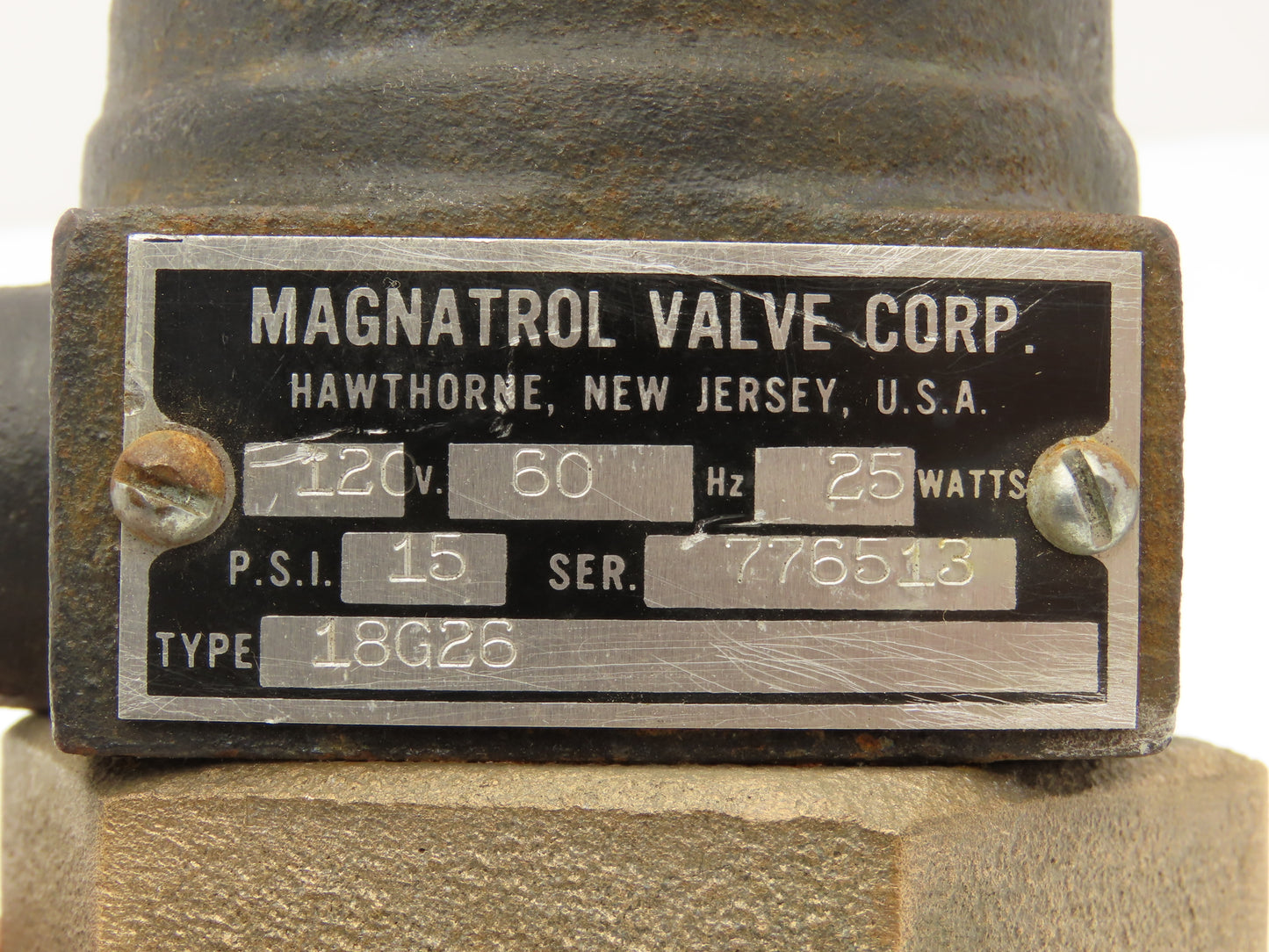 Magnatrol 18G26 Bronze Solenoid Valve 1-1/2"NPT 120V Full Port Normally Closed