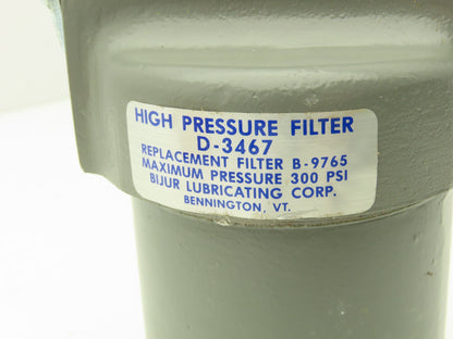 Bijur D-3467 High Pressure Pneumatic Air Filter 25 Micron 300psi 1/2"Inlet