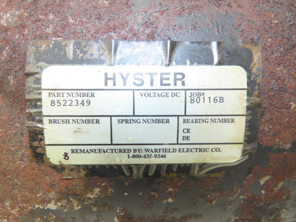 Danaher Controls TSW 180/6-200 Hyster Forklift E60Z Traction Motor 36/48V 961RPM