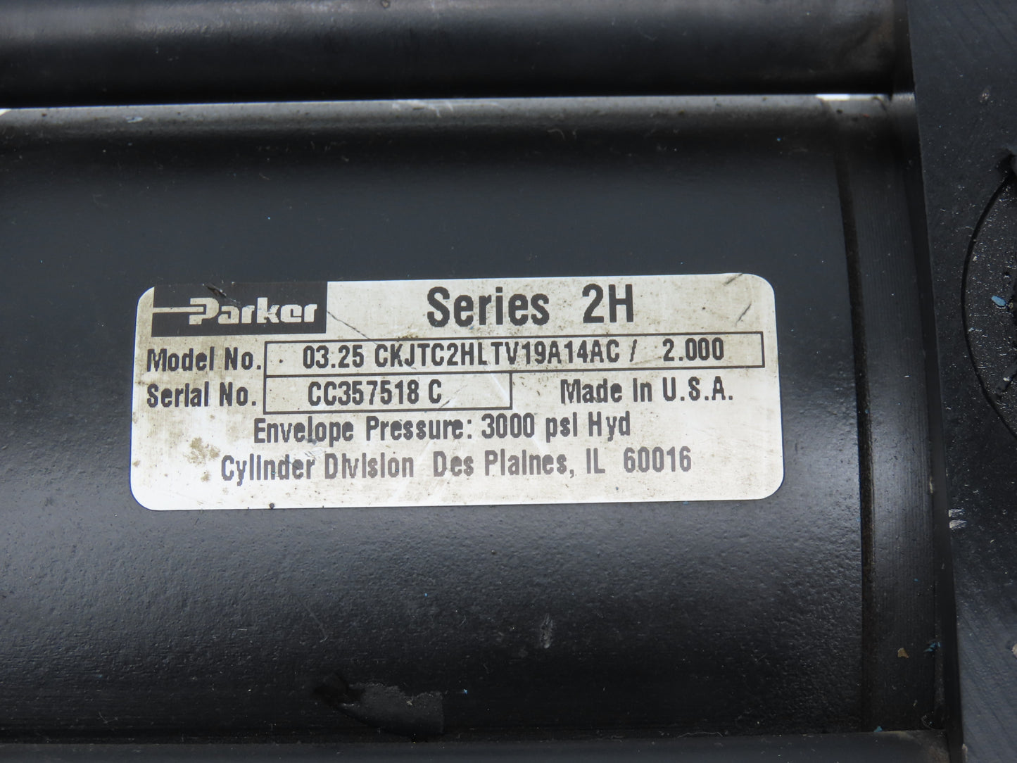 Parker CKJTC2HLTV19A14AC Hydraulic Cylinder 3.25"Bore 2"Stroke Double End