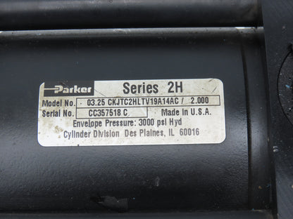 Parker CKJTC2HLTV19A14AC Hydraulic Cylinder 3.25"Bore 2"Stroke Double End
