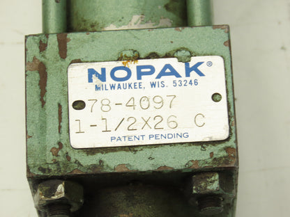 Nopak 78-4097 Pneumatic Air Cylinder 1-1/2" Bore 26" Stroke