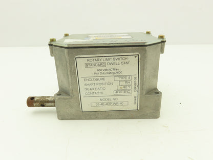 Hubbell 55-4E-4DP-WR-40 Rotary Cam Limit Switch 40:1 Gear Ratio 4NO 4NC 600V RH