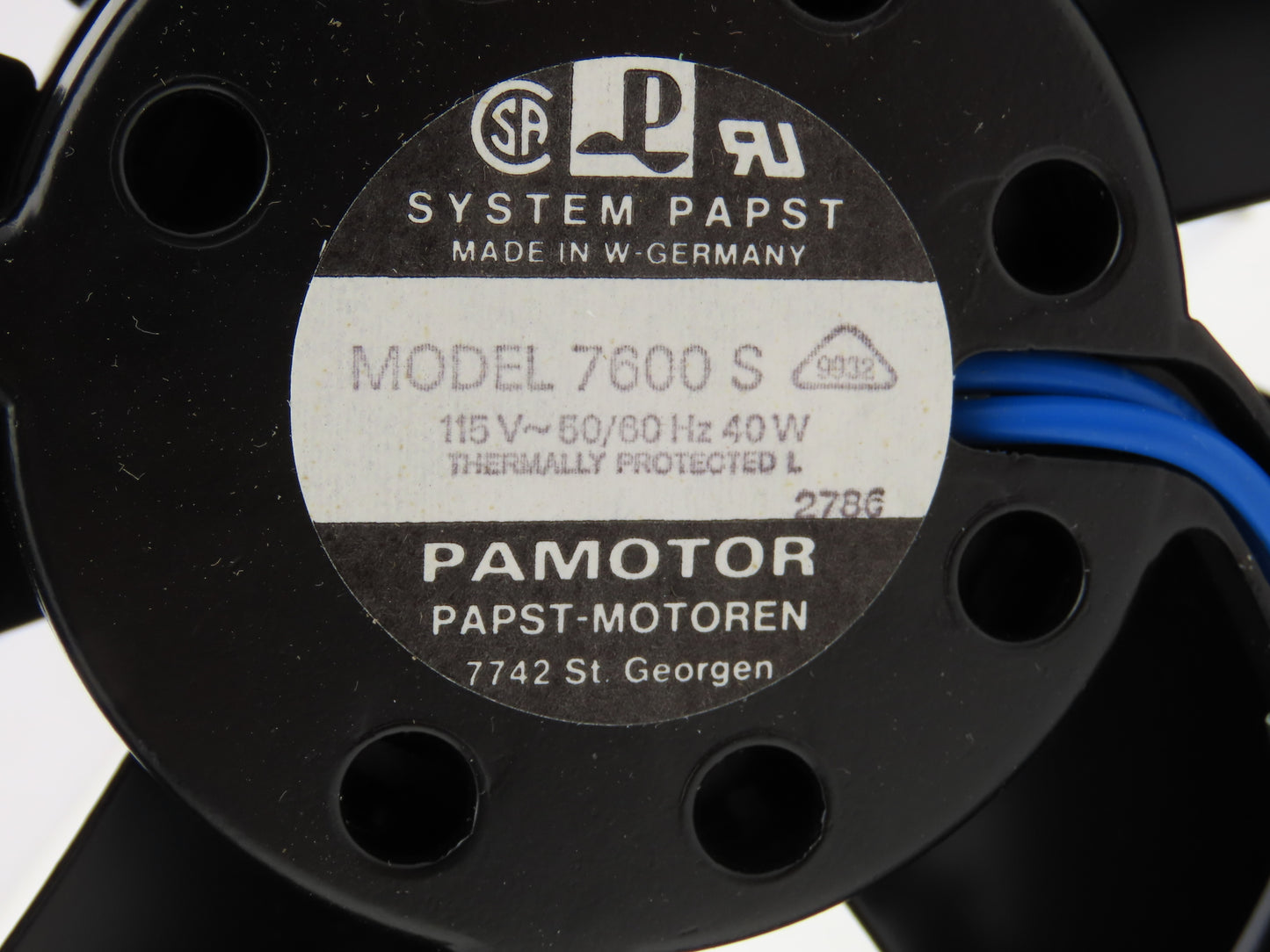 System Papst 7600S 6" Cooling Vent Fan 5-Blade Metal 150mm 40W 115V 1PH