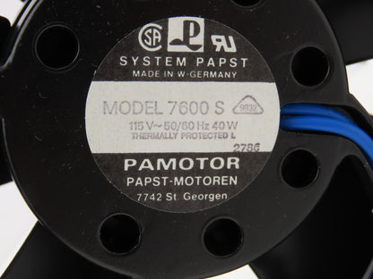 System Papst 7600S 6" Cooling Vent Fan 5-Blade Metal 150mm 40W 115V 1PH