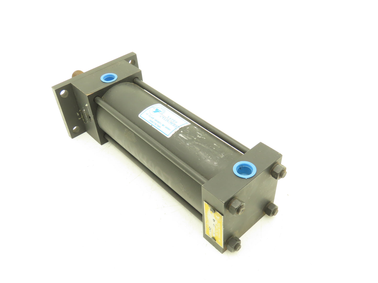 Yates Pneumatic Air Cylinder 2.5" Bore 6" Stroke 1" Rod Head Rectangular Flange