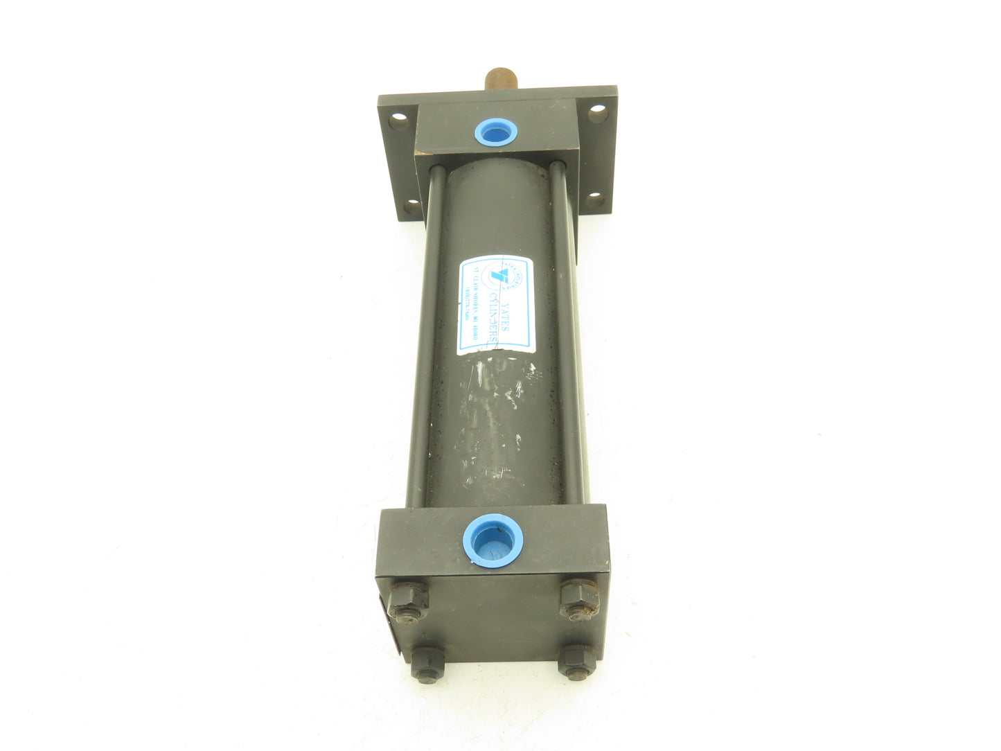 Yates Pneumatic Air Cylinder 2.5" Bore 6" Stroke 1" Rod Head Rectangular Flange