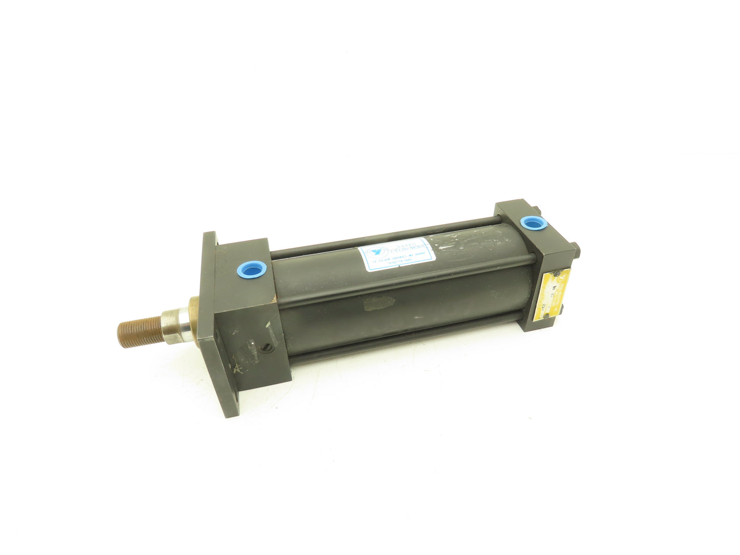 Yates Pneumatic Air Cylinder 2.5" Bore 6" Stroke 1" Rod Head Rectangular Flange