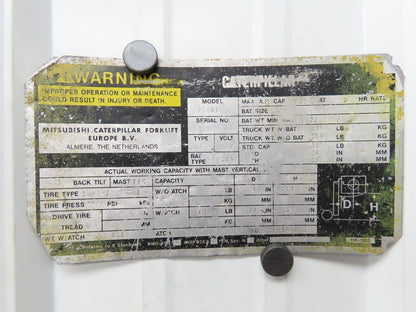 Caterpillar EP18KT Electric Forklift Hydraulic Mast Tilt Cylinder