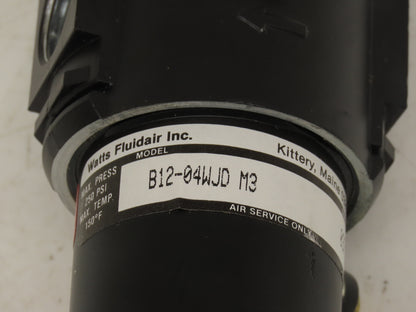 Watts Fluidair B12-04WJD M3 Pneumatic Integral Filter Regulator 1/2" NPT 250PSI
