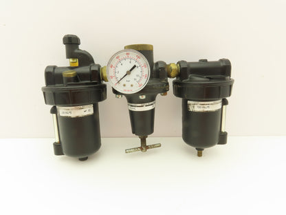 Watts Fluidair Pneumatic Air Filter Regulator Lubricator Combo 1/2"NPT