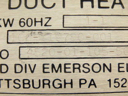 Wiegand Emerson Air Duct Heater Finned Tubes 2.28kw 460V 3PH Stainless 7.6"x15"L