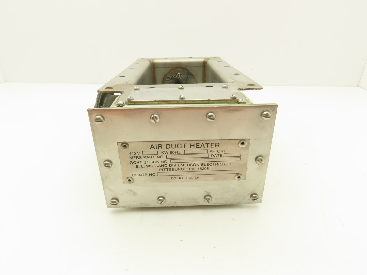 Wiegand Emerson Air Duct Heater Finned Tubes 2.28kw 460V 3PH Stainless 7.6"x15"L