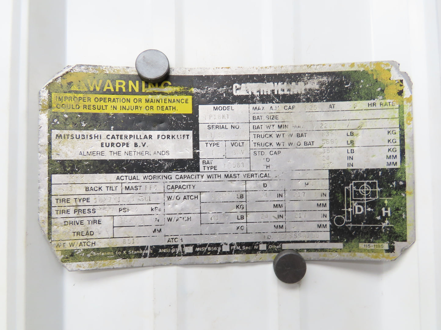 Caterpillar EP18KT Forklift Steering Column Shroud Cover With Key & Switch CAT