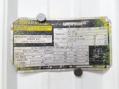 Caterpillar EP18KT Forklift Steering Column Shroud Cover With Key & Switch CAT