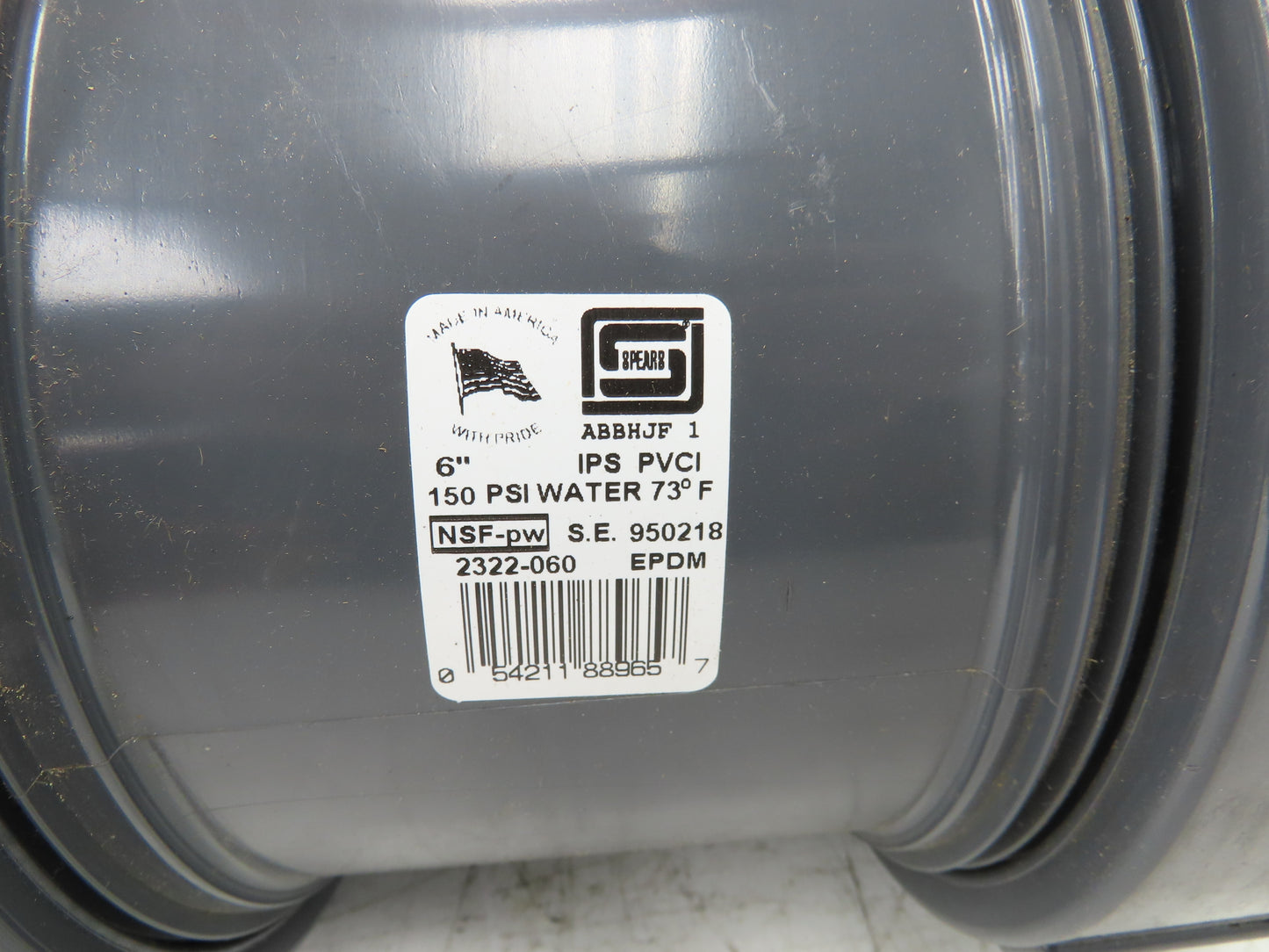 Spears 2322-060  6" Union Ball Valve PVC EPDM Venturi Socket Ends 150psi