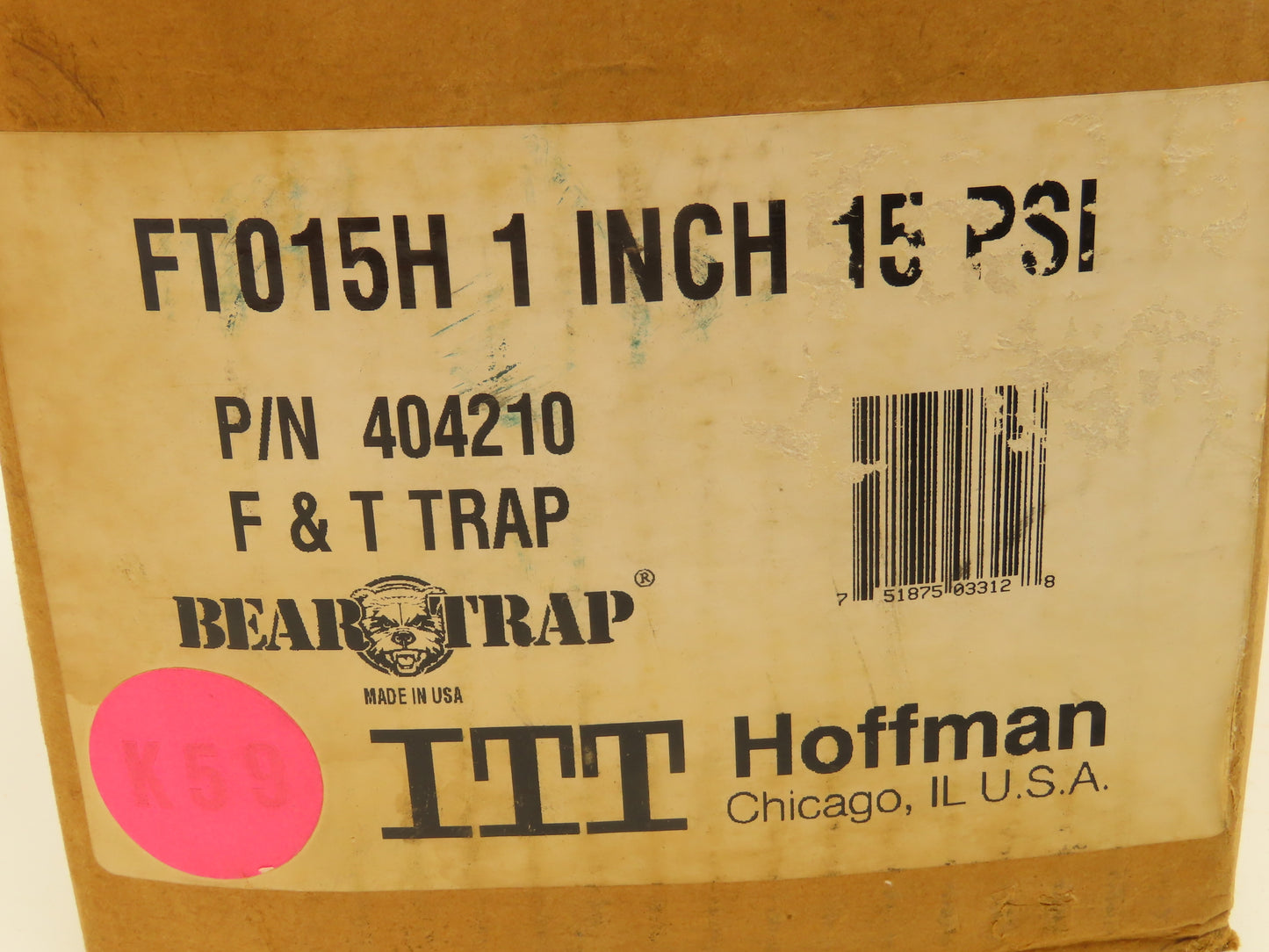 ITT Hoffman FT015H Float & Thermostatic Steam Trap 1"NPT 15/250PSI 450°F