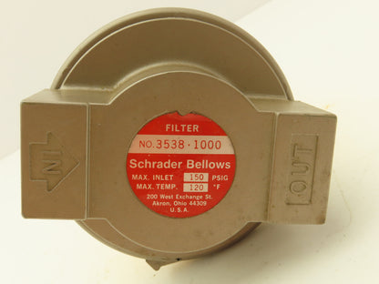 Schrader Bellows 3538-1000 Pneumatic Lubricator Air Filter 1"NPT Poly Bowl