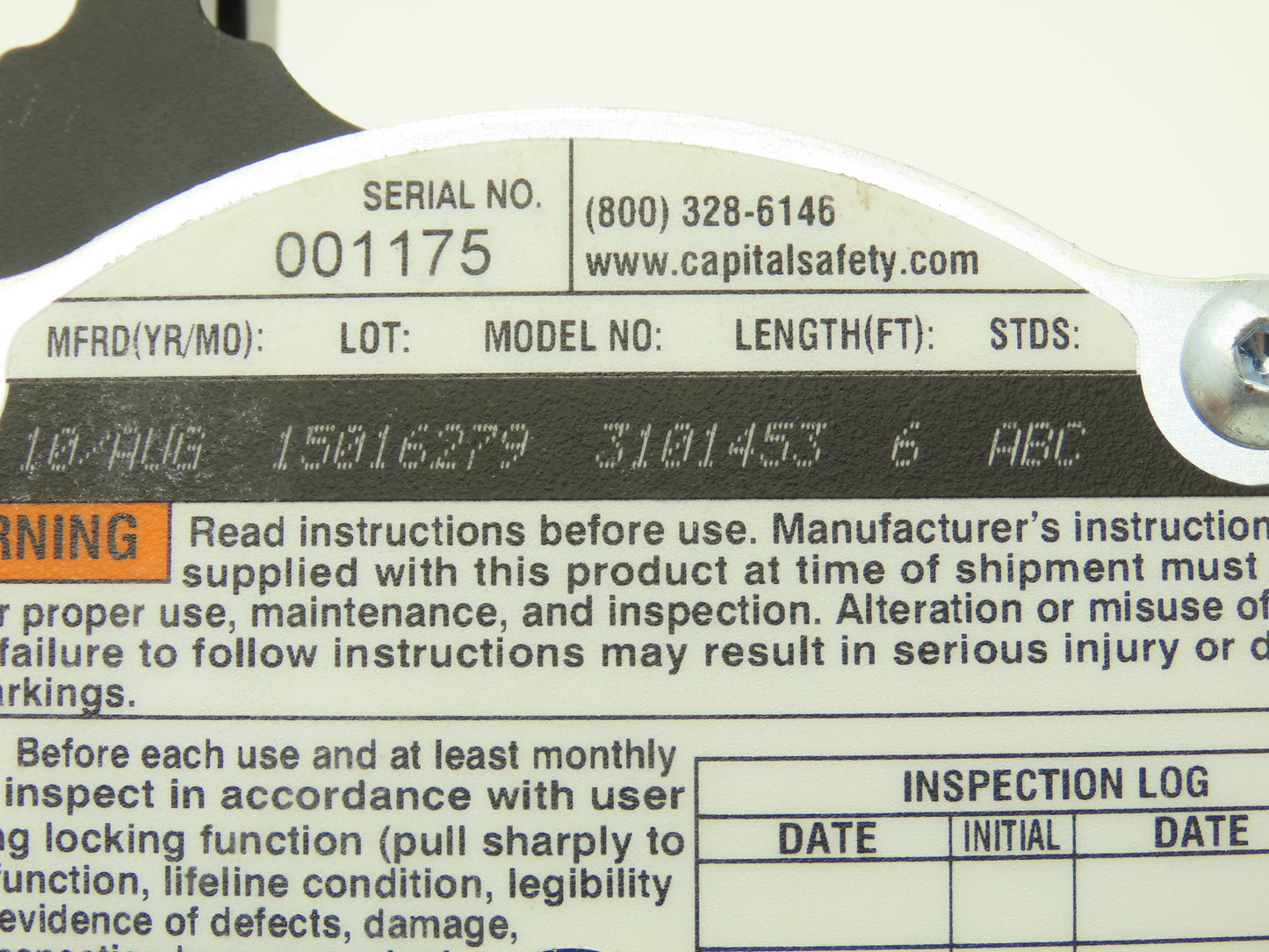 DBI-Sala 3101453 Rebel 6 Protecta Self Retracting Fall Safety Lifeline 6'