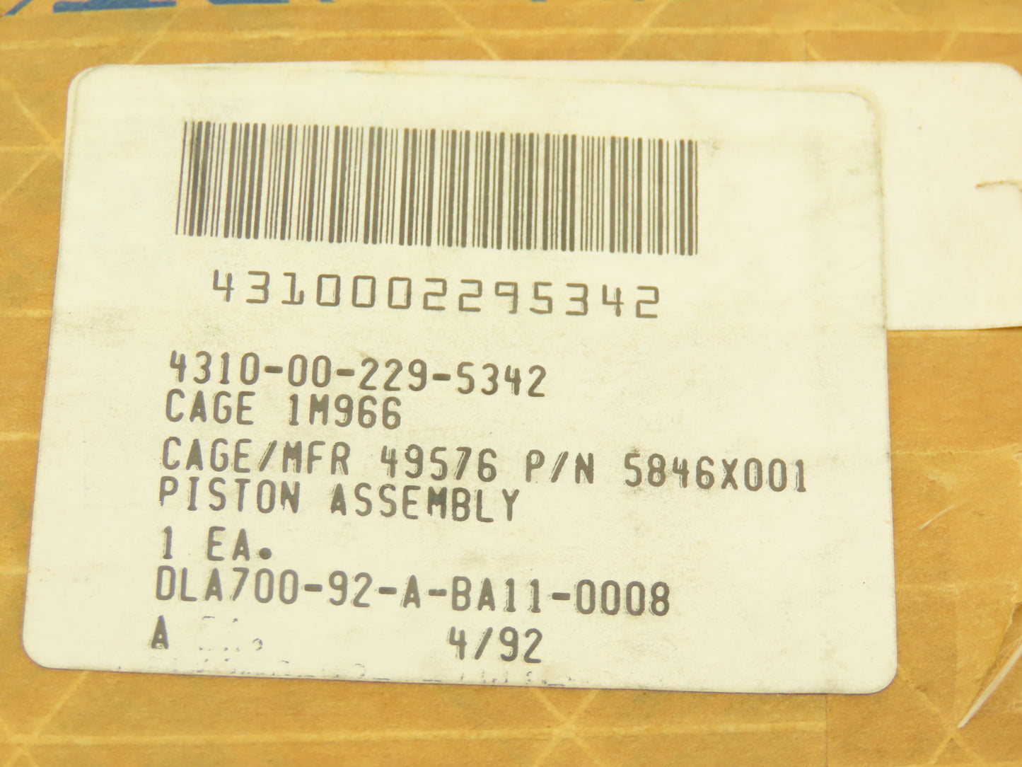 Quincy 5846X001 Reciprocating Compressor Piston & Ring Assembly Replacement Kit