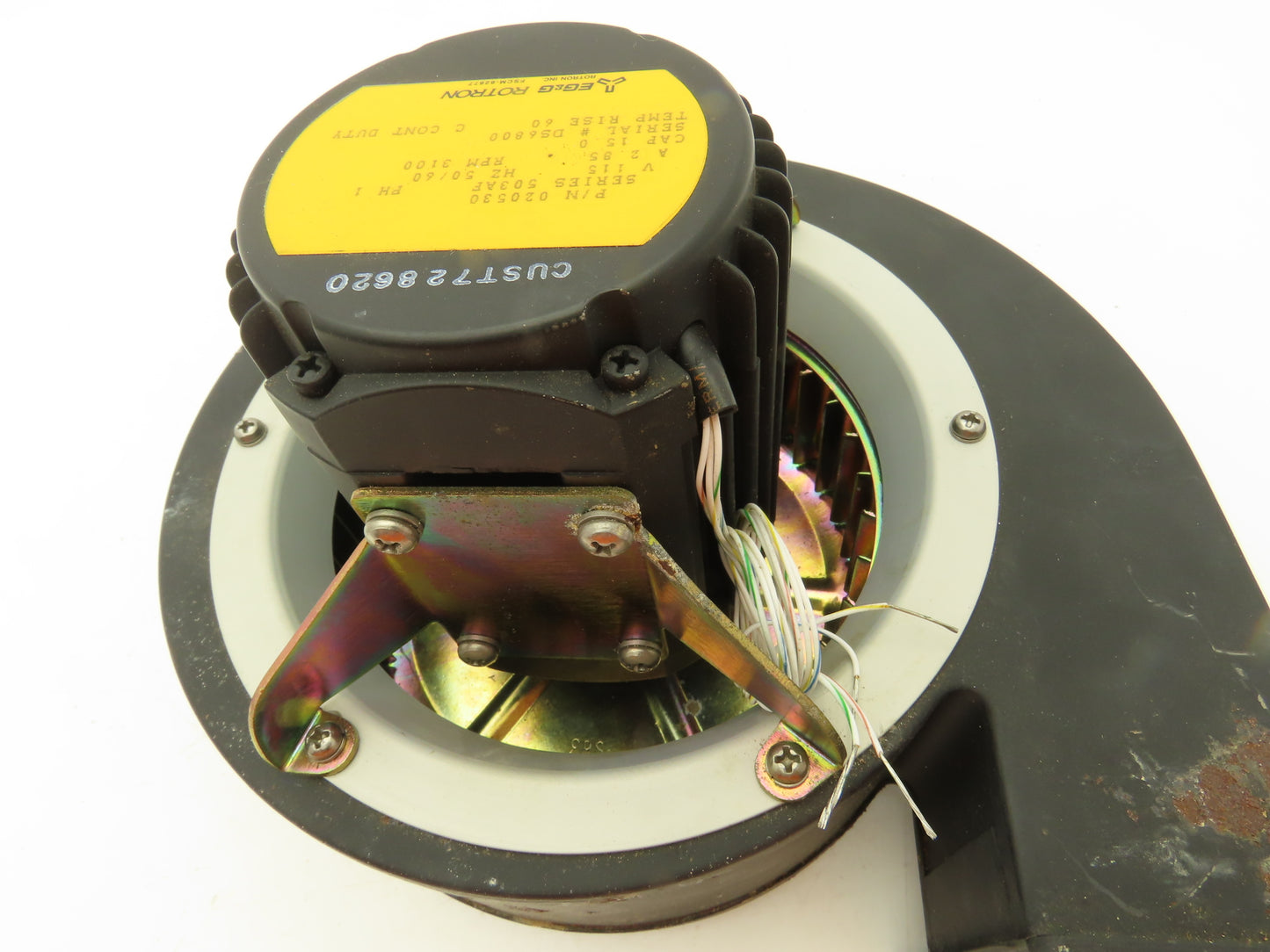 EG&G Rotron 020530 Blower Motor Fan 3100 RPM 115V 1PH Ventilation
