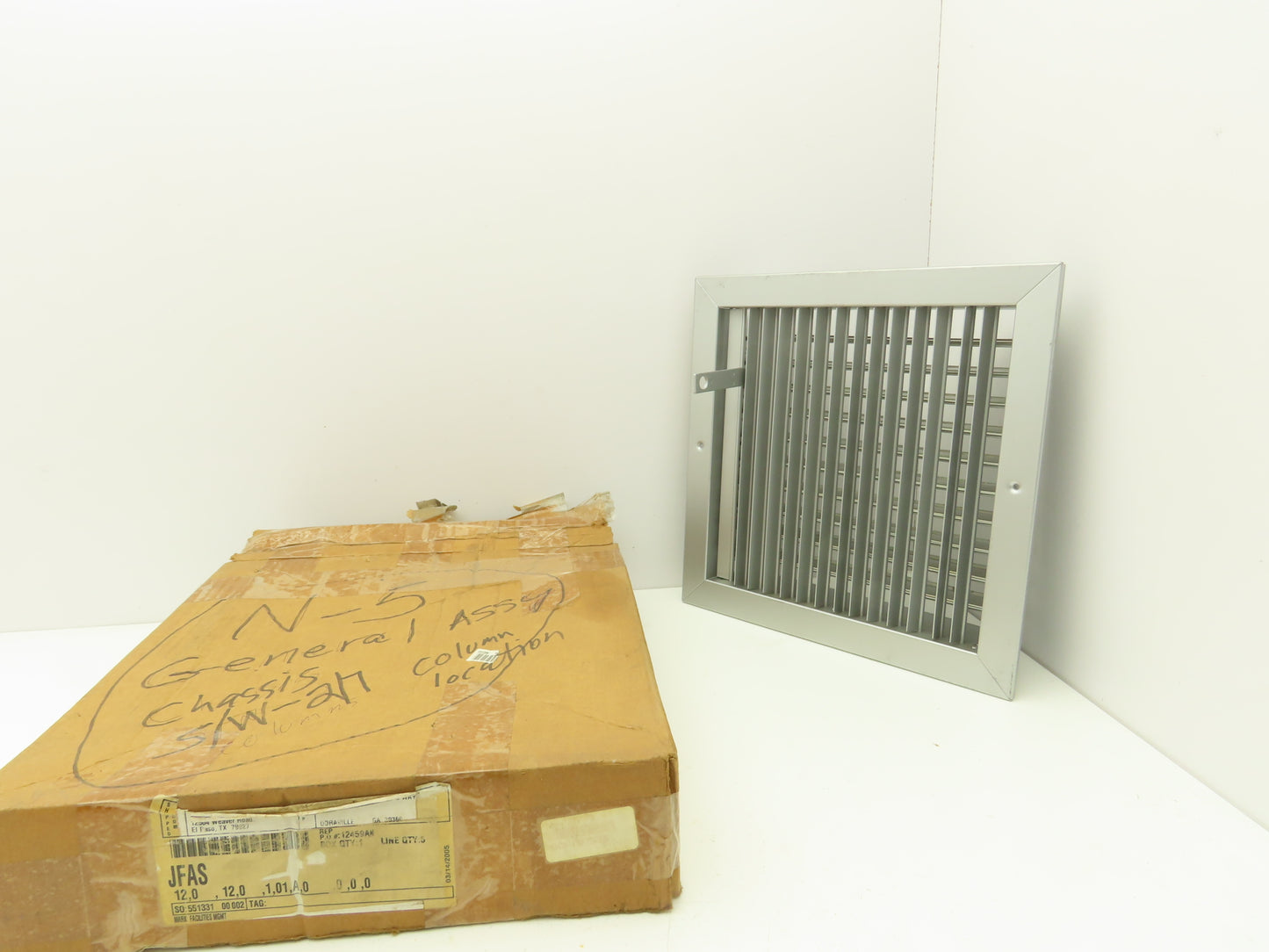 Manual Adjustable Louver Ventilation Duct Damper 12"x12" 2 Way Control 1 Lever