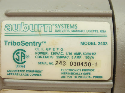 Auburn Tribosentry 2403 Flow Sensor Switch 12" Probe 1/2"NPT 120V